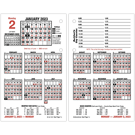 AT-A-GLANCE Burkhart's Day Counter 2023 RY Daily Loose-Leaf Desk Calendar Refill, Large, 4 1/2" x 7 1/2"