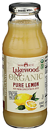 Lakewood Organic Pure Pressed Juice, Lemon, 12.5 Oz, Total Qty 12