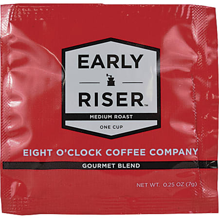 Eight O'Clock Coffee Early Riser Medium Roast Regular Coffee Soft Pouch, Pack Of 200