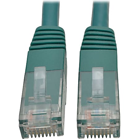 Tripp Lite 15ft Cat6 Gigabit Molded Patch Cable RJ45 M/M 550MHz 24AWG Green - 128 MB/s - Patch Cable - N200015GN