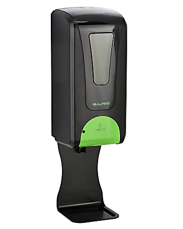 Alpine Wall-Mount Automatic Foam Hand Sanitizer Dispenser, With Drip Tray, Black
