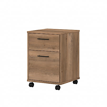 Bush Furniture Key West 16"D Vertical 2-Drawer Mobile File Cabinet, Reclaimed Pine, Standard Delivery