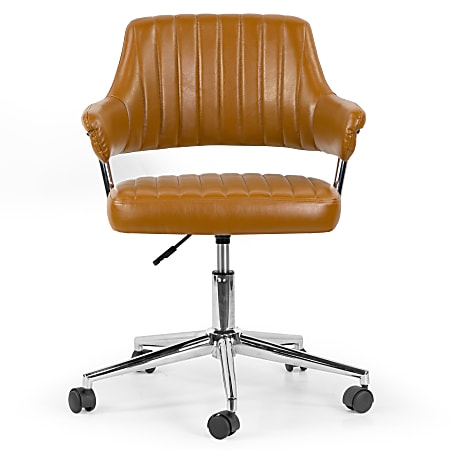 Glamour Home Avery Ergonomic Faux Leather Mid Back Adjustable