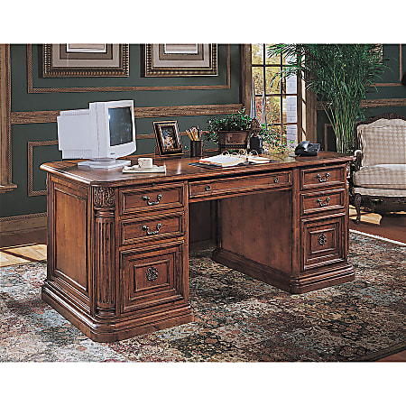 Cole Office Chianti Executive Desk With Wood Top, 30 1/2"H x 72"W x 36"D, Relaxed Cherry