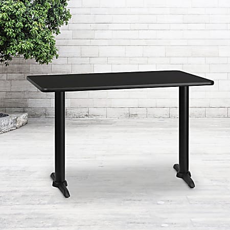 Flash Furniture Laminate Rectangular Table Top With Table-Height Table Bases, 31-1/8"H x 30"W x 48"D, Black