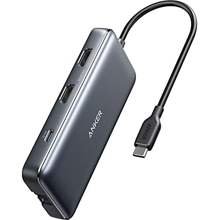 ANKER PowerExpand 8-in-1 USB-C PD Media Hub - for Notebook/Monitor - 100 W - USB 3.0 Type C - 2x USB 3.0 - USB Type-C -RJ45  - HDMI - Wired