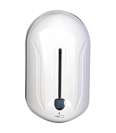 CSL Hands-Free Wall-Mounted Hand Sanitizer Dispenser, 9”H x 4-1/2”W x 3-1/2”D, White