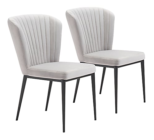 Zuo Modern Tolivere Dining Chairs, Gray/Black, Set Of 2 Chairs