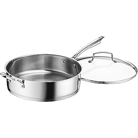 Cuisinart 6 Qt. Saute Pan with Helper Handle and Cover - Office Depot