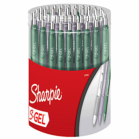 Sharpie S-Gel, Gel Pens, Medium Point (0.7mm), Assorted Fashion Barrels, Black Ink, 36 Count