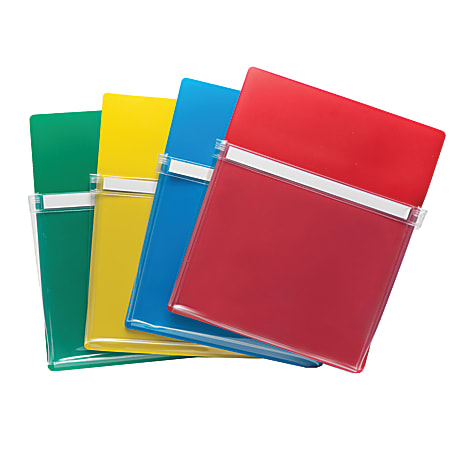 Charles Leonard Non Magnetic Dry Erase Pockets 9 x 12 Assorted Colors Set  Of 30 Pockets - Office Depot