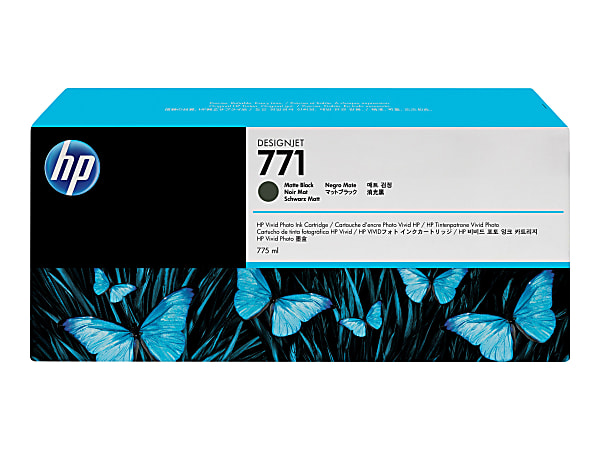HP 771 High-Yield Matte Black Ink Cartridge, CE037A