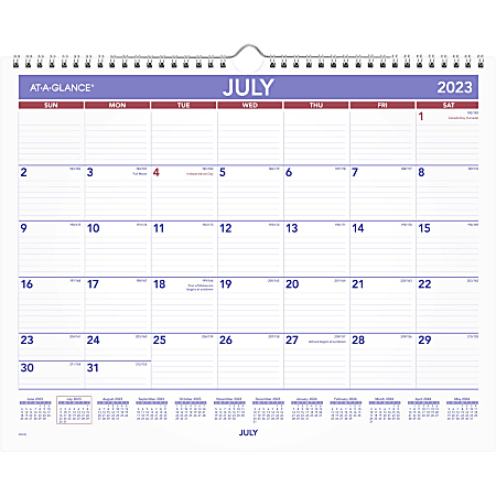 2023-2024 AT-A-GLANCE® Academic Monthly Wall Calendar, 15" x 12", July 2023 to June 2024, AY828