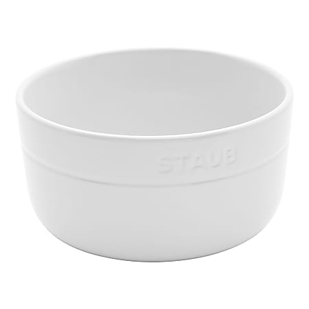 Staub Ceramic Dinnerware 4-Piece Cereal Bowl Set, 5", White