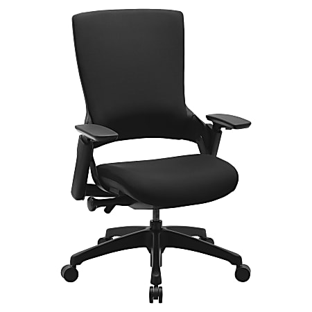 Lorell® Serenity Series Executive Multifunction Ergonomic High-Back Chair, Fabric, Black