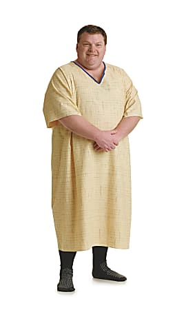 Medline Deluxe Cut Patient Gowns, 10X, Spectrum Yellow, Pack Of 12