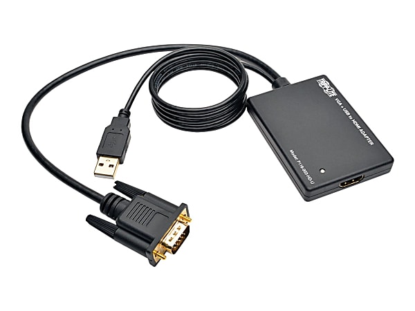 Tripp Lite VGA to HDMI Component Adapter Converter with USB Audio Power VGA to HDMI 1080p - Video converter - VGA - HDMI - black