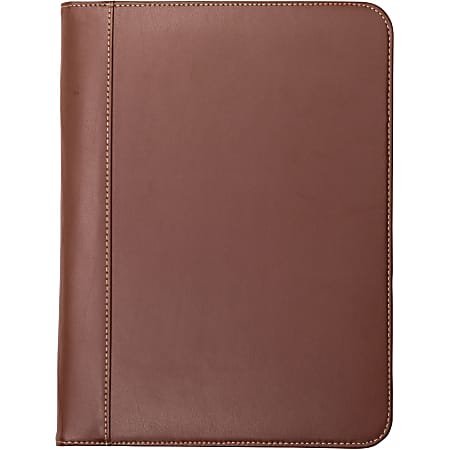 Samsill Letter Pad Folio - 8 1/2" x 11" - Leather - Tan - 1 Each