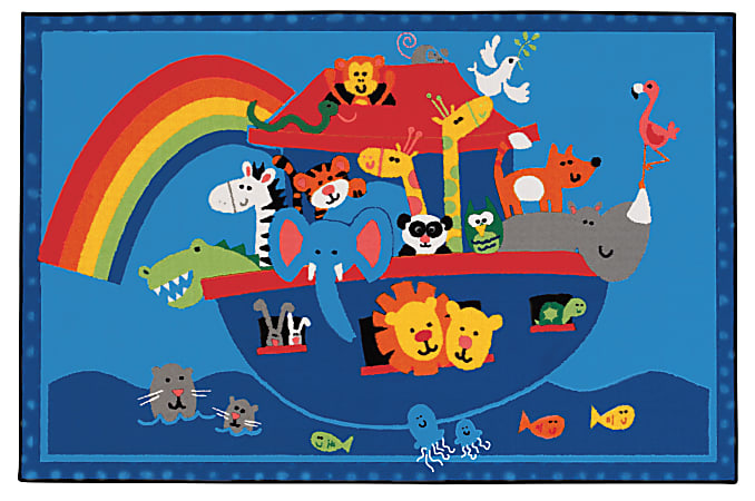 Carpets for Kids® KID$Value Rugs™ Noah's Animals Activity Rug, 4' x 6' , Blue