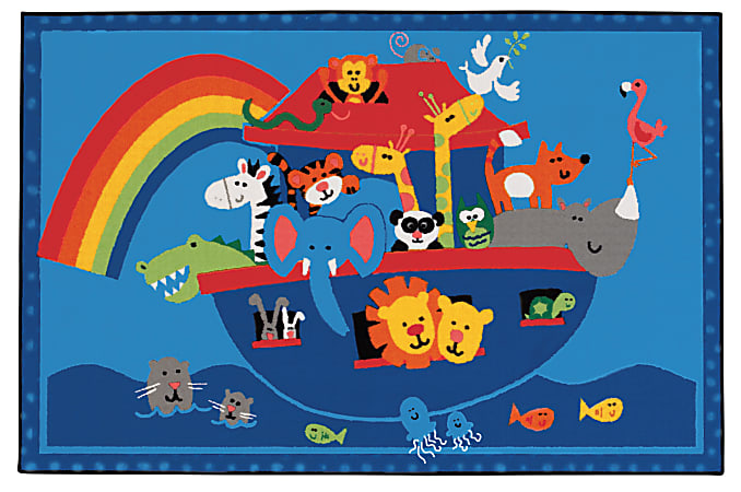 Carpets for Kids® KID$Value Rugs™ Noah's Animals Activity Rug, 4' x 6' , Blue