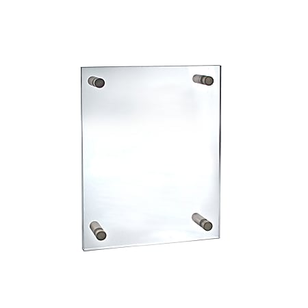Azar Displays Graphic Size Acrylic Vertical/Horizontal Standoff Sign Holder, 9" x 12", Clear
