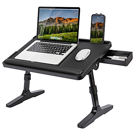 LapGear Easy Tilt Laptop Table Bed Desk, 22" x 14", Black