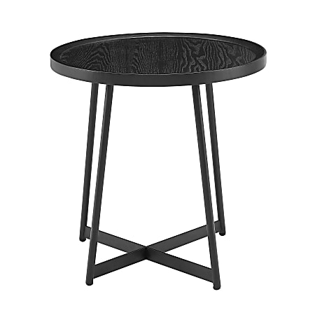 Eurostyle Niklaus Round Side Table, 22-1/8”H x 21-3/4”W x 21-3/4”D, Black