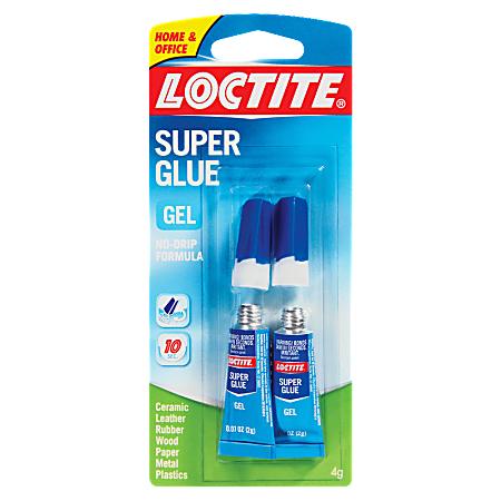 Loctite® Gel No-Drip Super Glue, 0.14 Oz, Clear, Pack Of 2