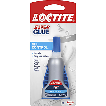 LOCTITE Super Glue Gel Control No Drip Adhesive Glue .14 oz 4 g Ceramic  Leather Rubber Wood Paper Metal Most Plastics