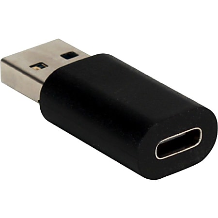 QVS USB 3.1 USB C Female 5Gbps Compact Conversion Adaptor 1 x Type A USB Male 1 x C USB 3.1 Female Black - Office Depot