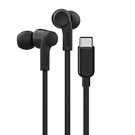 Belkin SoundForm USB-C Wired Earbuds With Adjustable Volume Limiter, Black