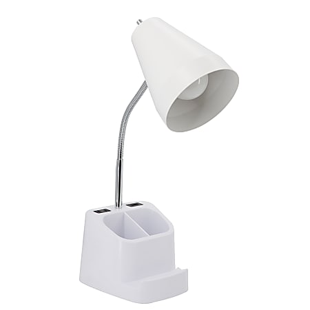 Realspace™ Lusina LED Organizer Desk Lamp With USB,