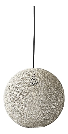 Adesso® Havana Large Pendant Lamp, 15"W, Cream Shade/Black Base