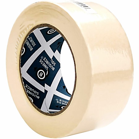 Business Source Utility-purpose Masking Tape - 60 yd Length x 2" Width - 3" Core - Crepe Paper Backing - For Bundling, Holding, Sealing, Masking - 6 / Pack - Tan
