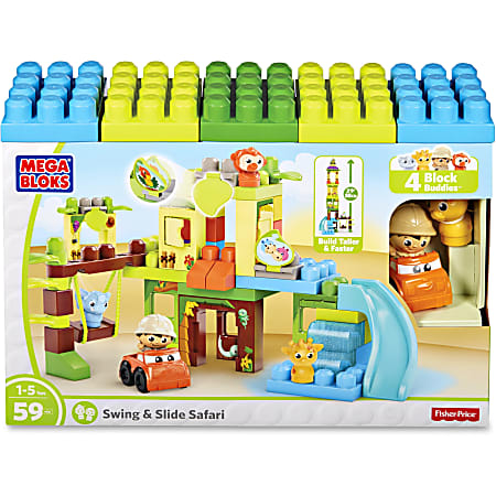 Mega Bloks SwingSlide Safari Building Blocks Set Office Depot