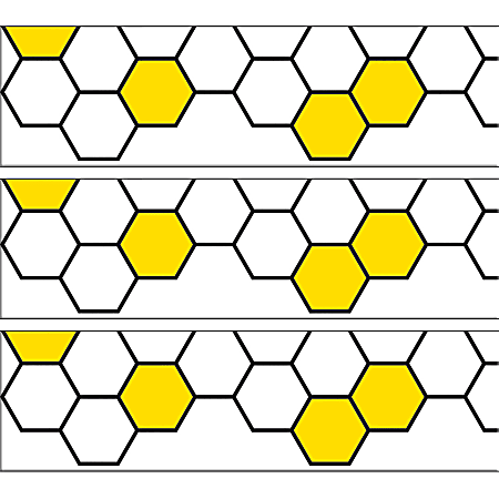 Creative Teaching Press® EZ Borders, Busy Bees Honeycomb, 48’ Per Pack, Set Of 3 Packs