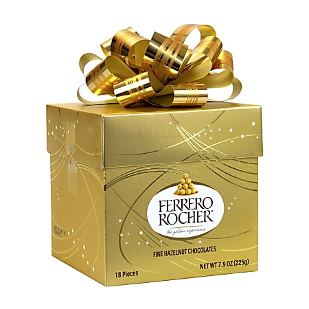 Ferrero Rocher Roasted Hazelnut Chocolates, 18-Piece Gift Cube, 7.9 Oz