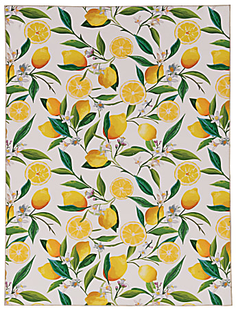 Linon Washable Area Rug, 5' x 7', Samara Ivory/Yellow
