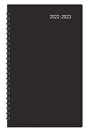 Office Depot® Brand 14-Month Daily Academic Planner, 5" x 8", 30% Recycled, Black, July 2022 To August 2023