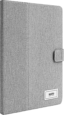 Solo® New York RE:Think Polyester Universal Tablet Case, 12"H x 1-3/8"W x 9-1/4"D, 51% Recycled, Gray