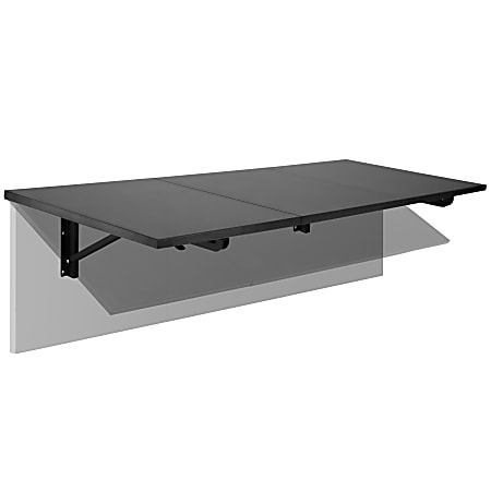 Mount-It! Wall-Mounted Steel Drop Leaf Table/Workbench, 7-1/8”H x 45”W x 6-1/4”D, Black