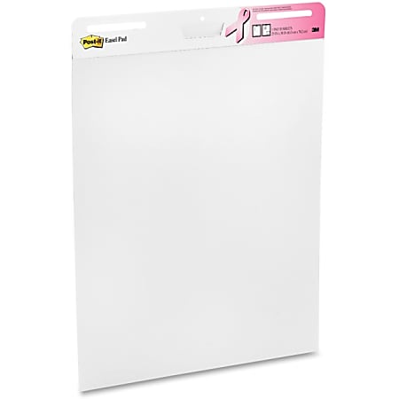 Post-it Post-it Self-Stick Easel Pads for Breast Cancer Awareness, 25 in x 30 in, White - 30 Sheets - Plain - Stapled - 18.50 lb Basis Weight 25" x 30" - White Paper - White Cover - 2 / Carton