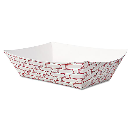 Boardwalk Paper Food Baskets, 8 Oz Capacity, Red/White, Pack Of 1,000