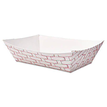 Boardwalk Paper Food Baskets, 2 Lb Capacity, Red/White, Pack Of 1,000