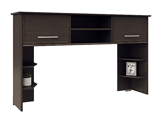 Realspace&reg; Koru 60"W Hutch For Koru L-Shaped Or Straight Computer Desks, Espresso Oak