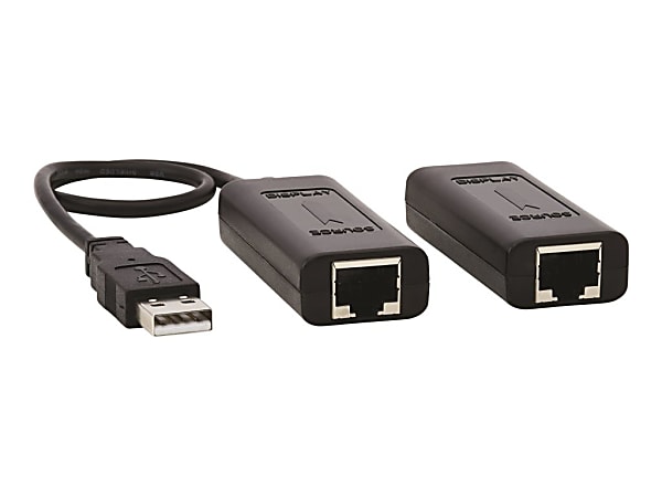 Eaton Tripp Lite Series USB over Cat5/Cat6 Extender Kit 1-Port with Power over Cable - USB 2.0, Up to 164 ft. (50 m), Black - USB extender - USB, USB 2.0 - over CAT 5/6 - up to 164 ft - for P/N: U022-006, U030-006, U050-006