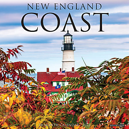 Willow Creek Press Scenic Monthly Wall Calendar, 12" x 12", New England Coast, January To December 2022