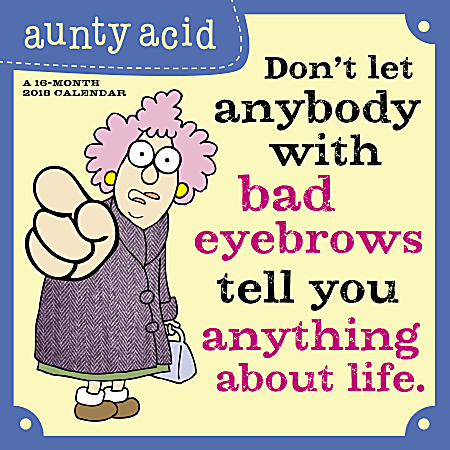 Day Dream® Aunty Acid Monthly Wall Calendar, 12" x 12", January to December 2018