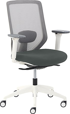 True Commercial Phoenix Mesh/Fabric Mid-Back Task Chair, Dark Gray/Off-White