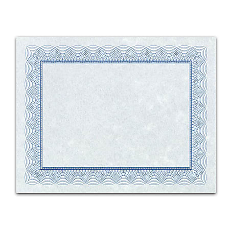 St. James Design Bond™ Blank Certificates, Regent Blue And Silver, 8 1/2" x 11", Pack Of 100